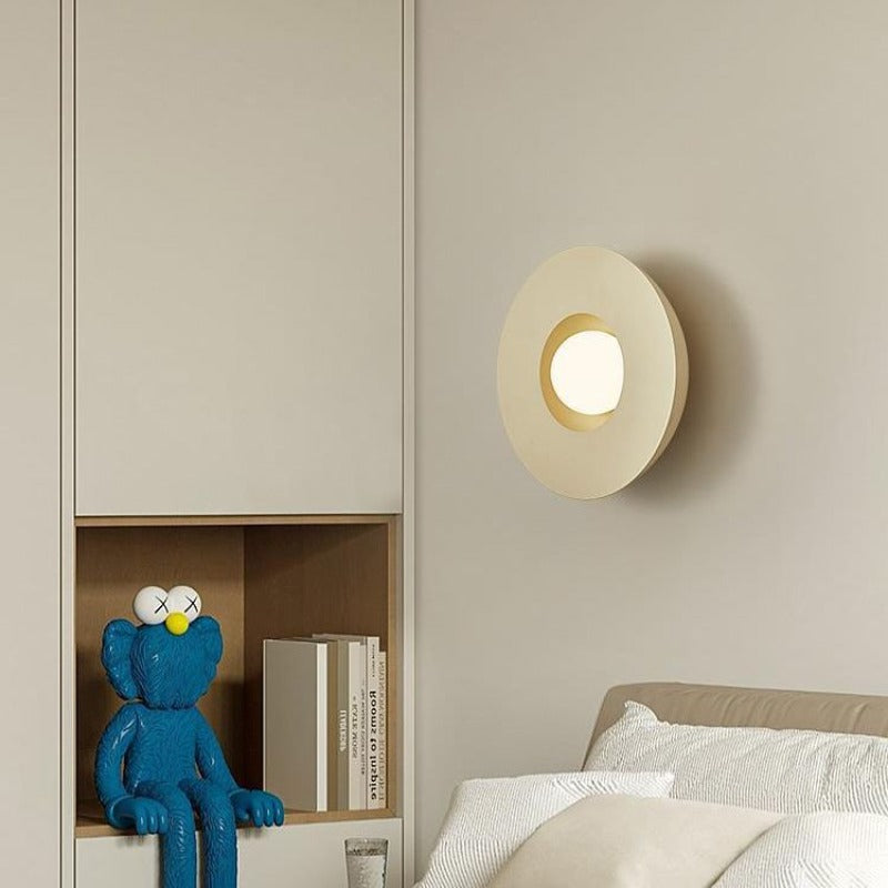 Applique murale LED en verre couleur café au lait pour salon