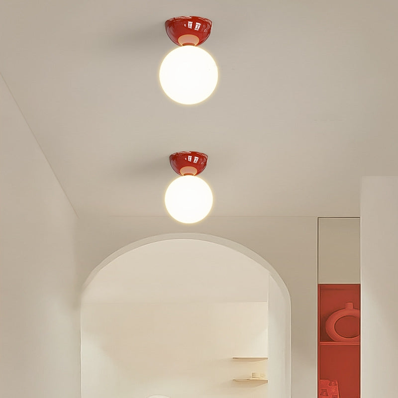 Plafonnier Aurora en verre et métal blanc chaud pour chambre