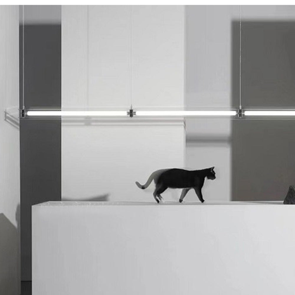 Duurzame minimalistische lineaire metalen hanglamp wit
