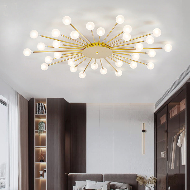 Nordische Metall-LED-Deckenleuchte in Gold und Schwarz für Wohnzimmer