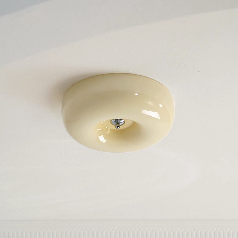Cremefarbene Glas-Deckenleuchte für Schlafzimmer und Wohnräume