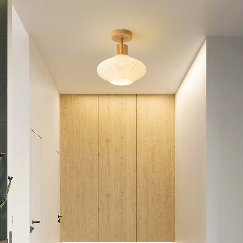 Plafonnier minimaliste en bois noyer pour couloirs