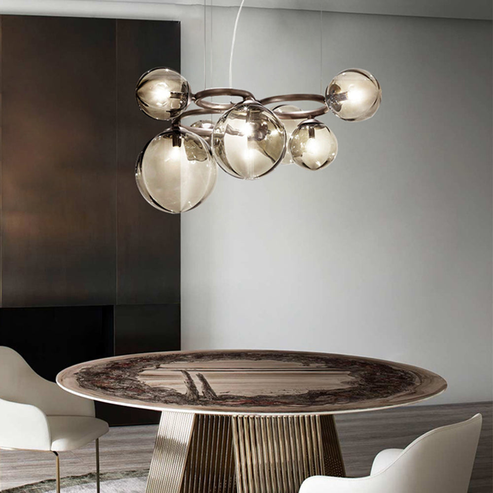 Suspension moderne durable en métal et verre en forme de vague