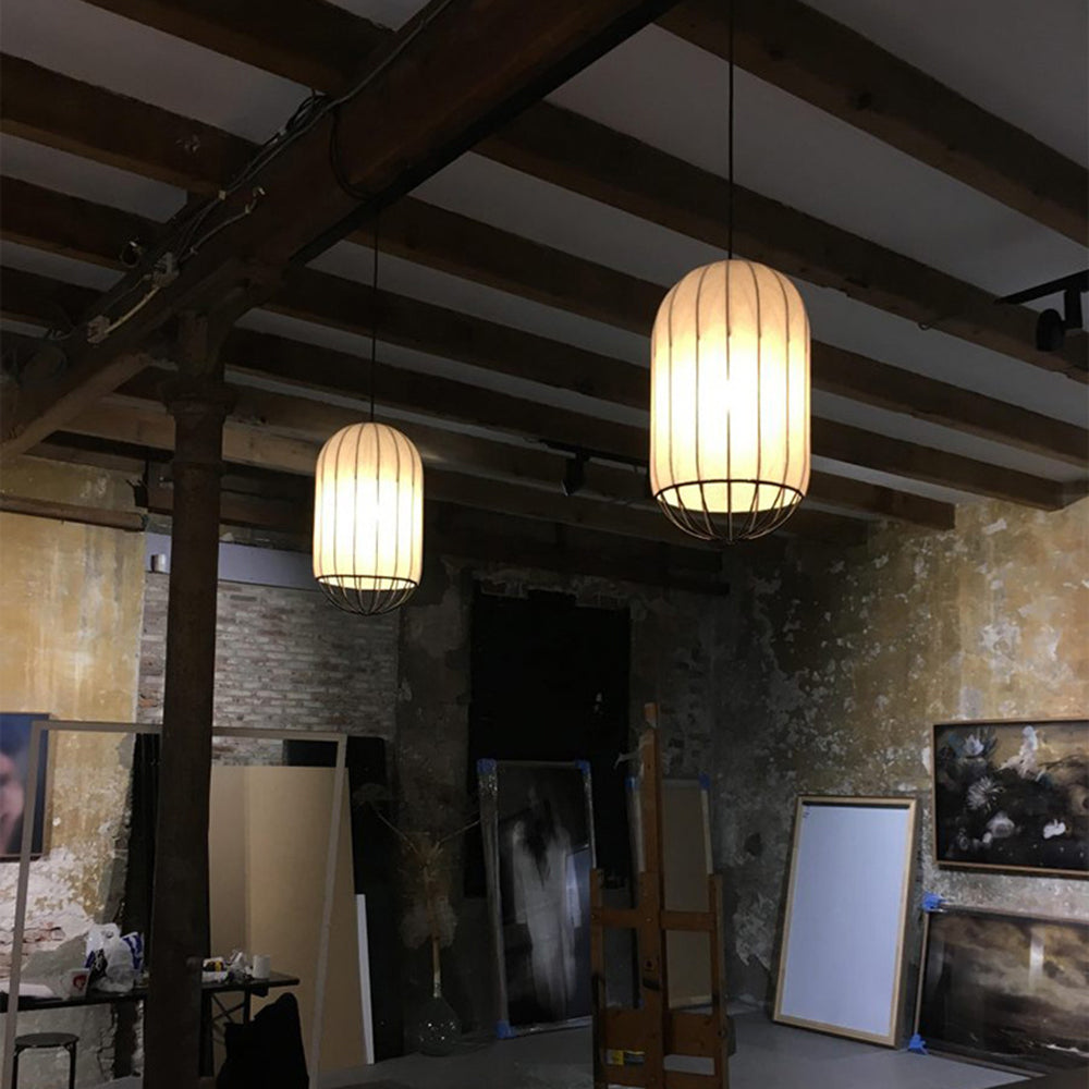 Stof Hanglamp Met Zachte Diffuser Vintage Franse Sfeer
