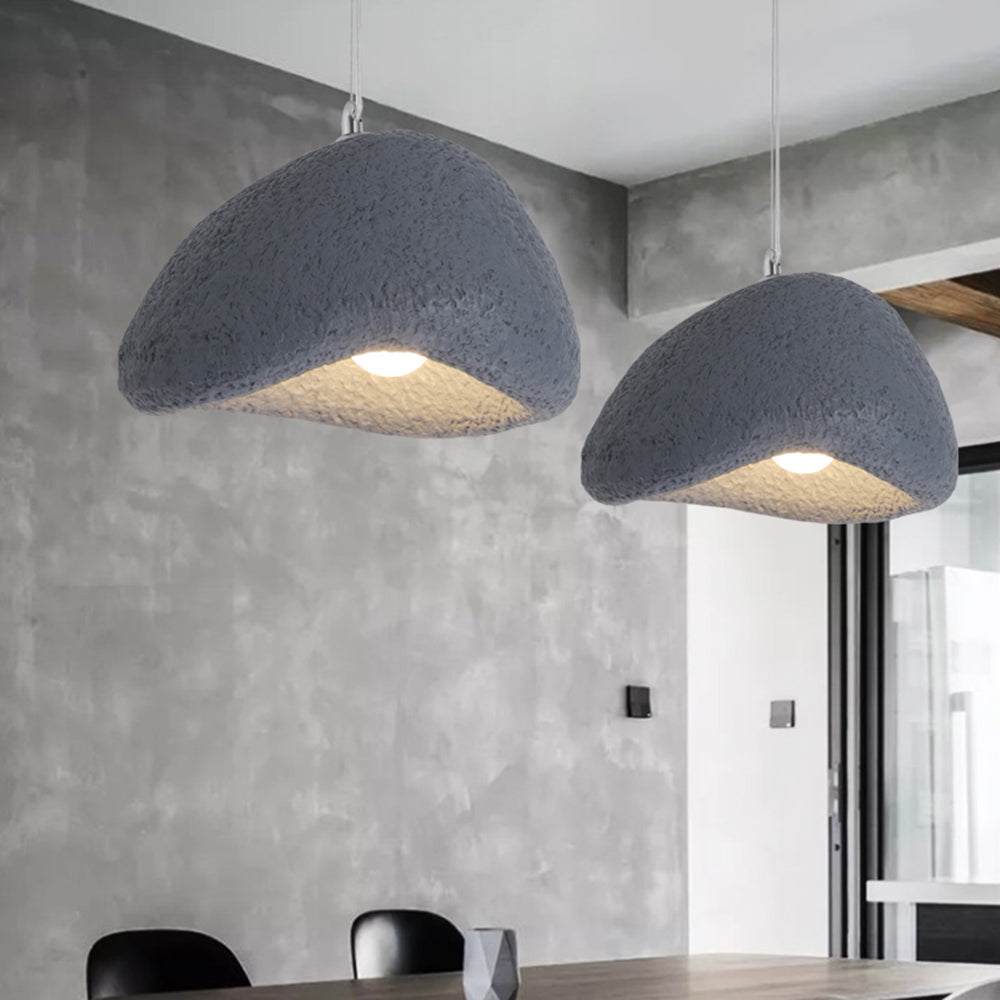 Broodvormige hars hanglamp met duurzame kap