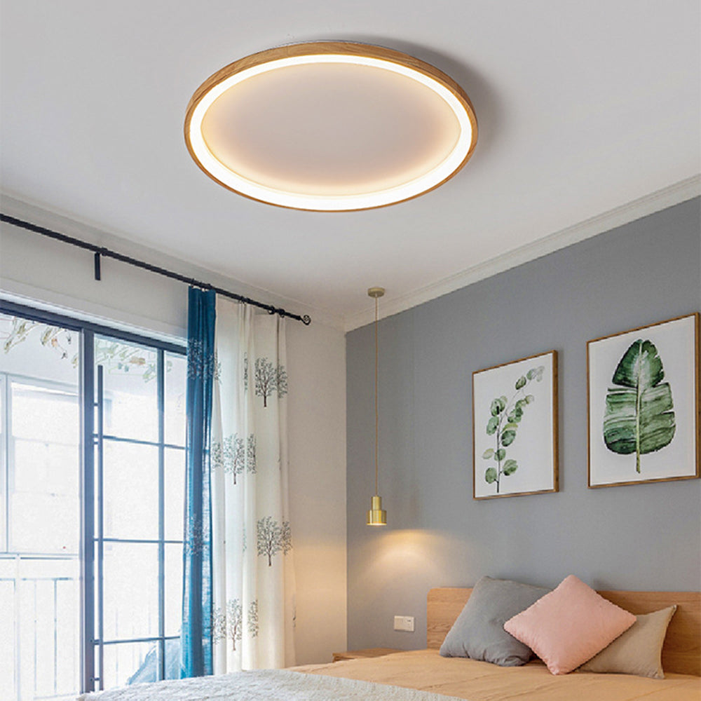 Plafonnier en bois Halo avec trois températures de couleur