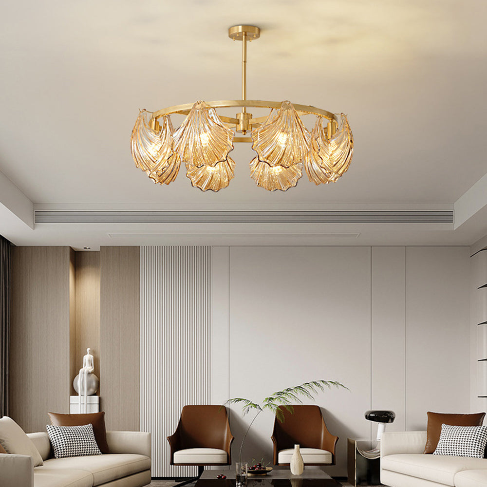 Lustre annulaire moderne avec une lueur ambiante chaude