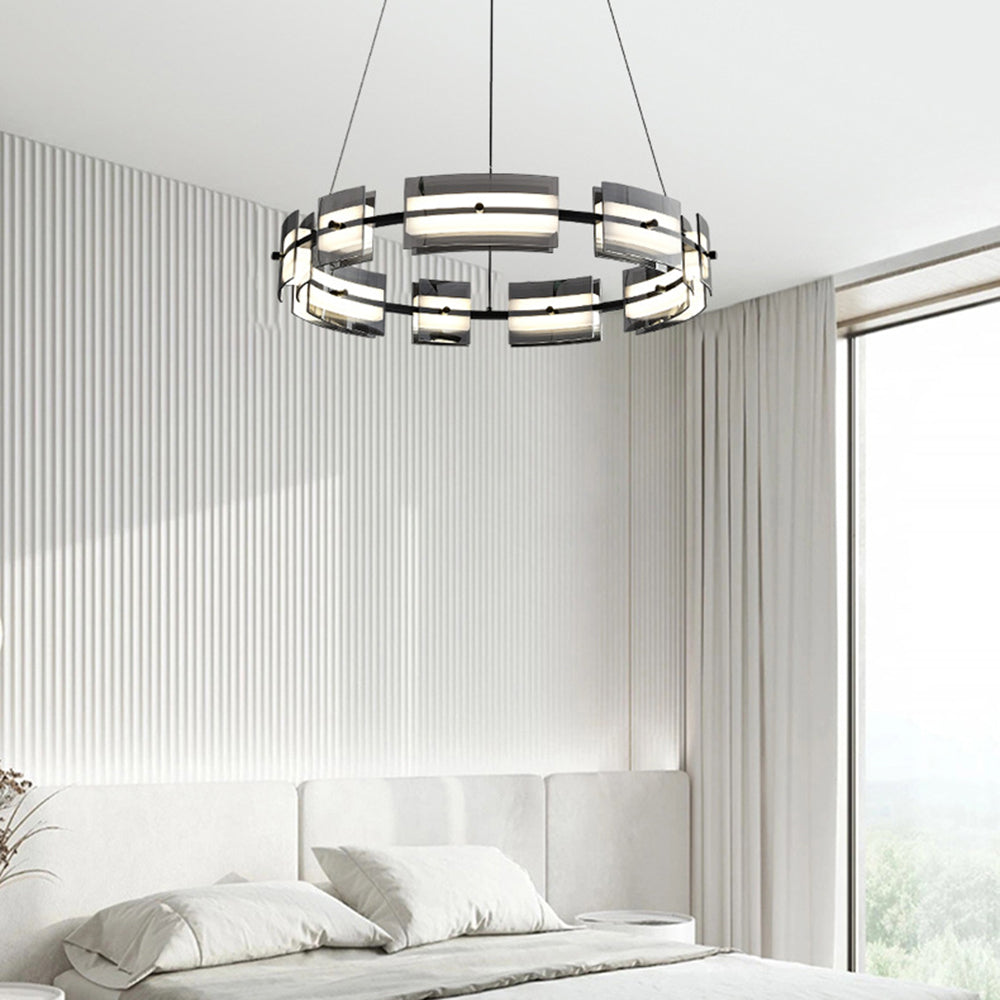 Suspension anneau minimaliste avec ampoules LED