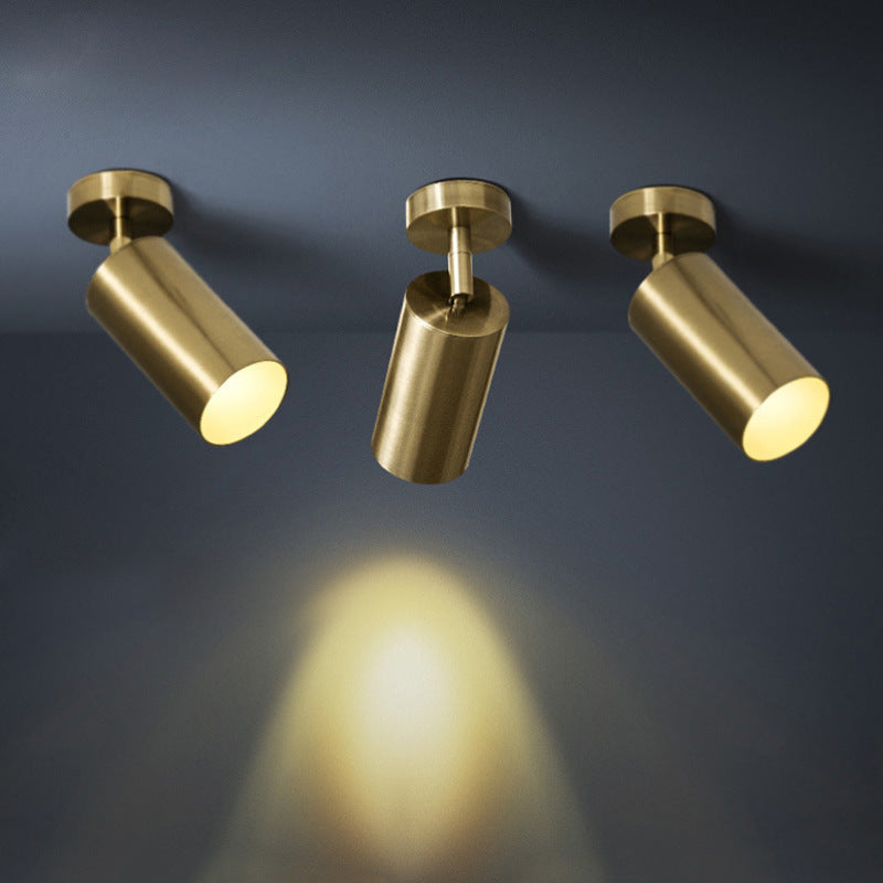 Goldzylinder-Strahler Einbau-Deckenleuchte Metall-Finish