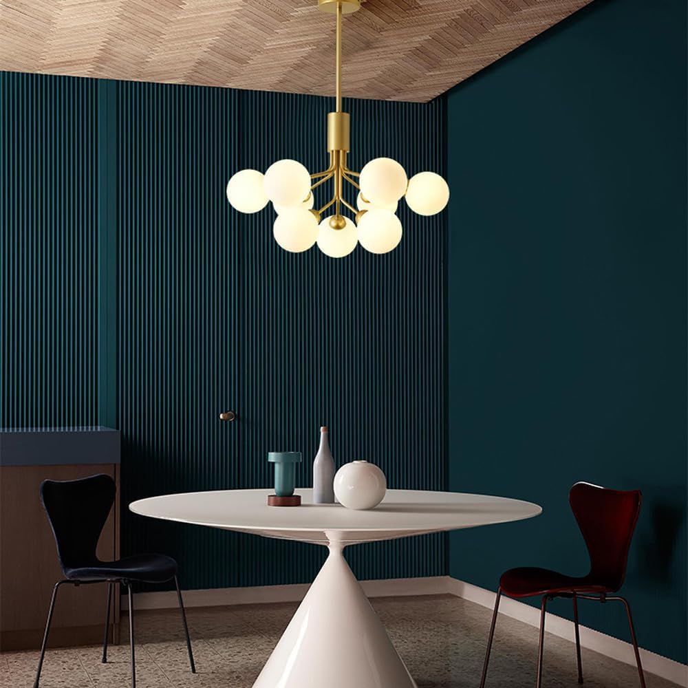 Lustre Aurora en métal et verre avec LED pour salon, salle à manger et chambre