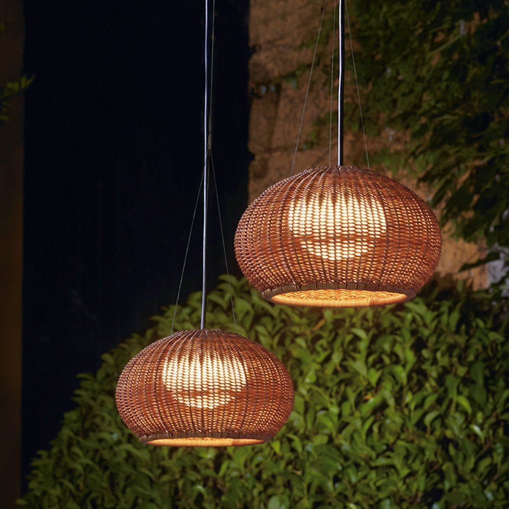 Handgemaakte bamboe hanglamp met duurzame acrylkern