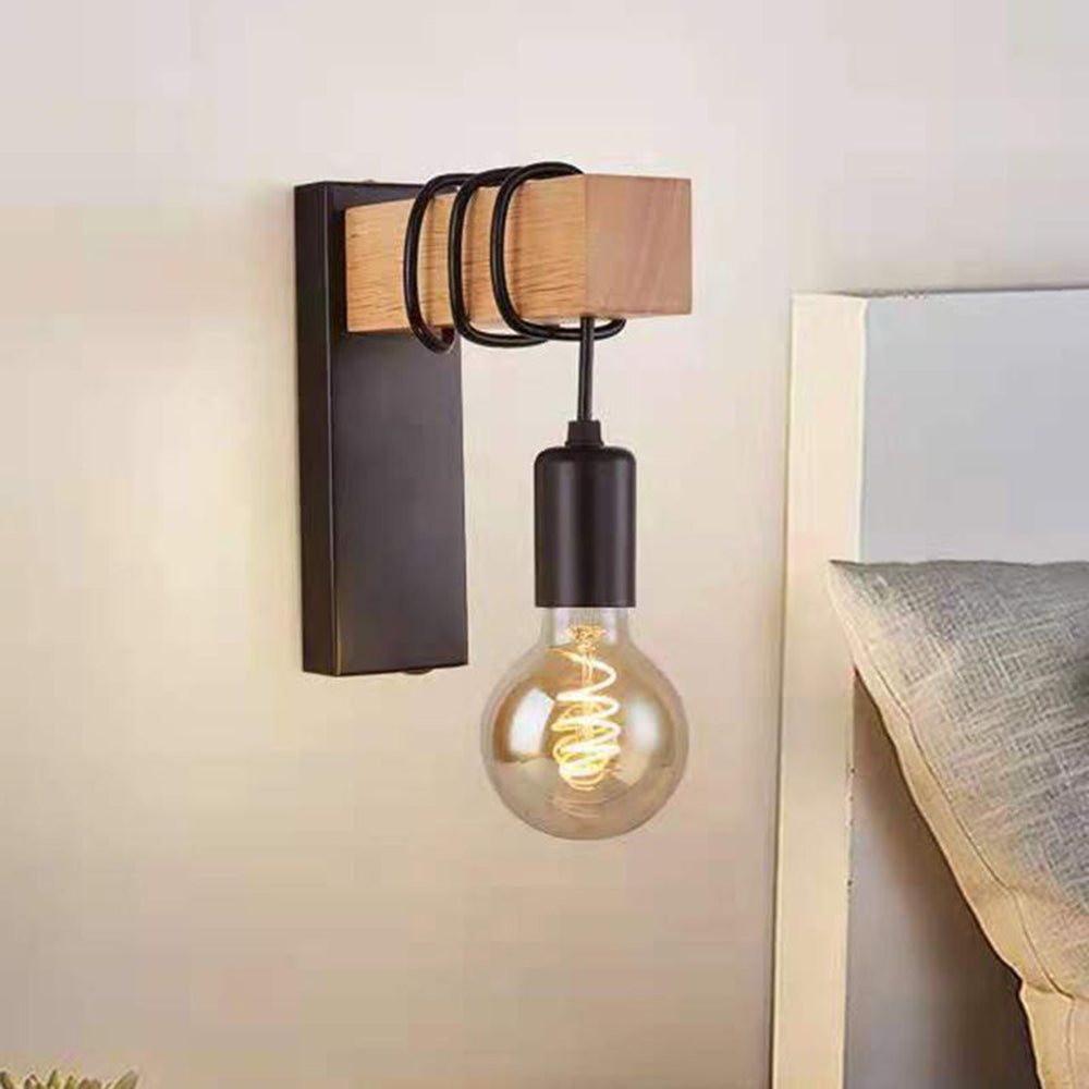 Applique murale industrielle Aurora en métal noir et blanc pour salon