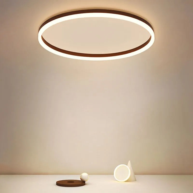 Plafonnier minimaliste en anneau finition noire