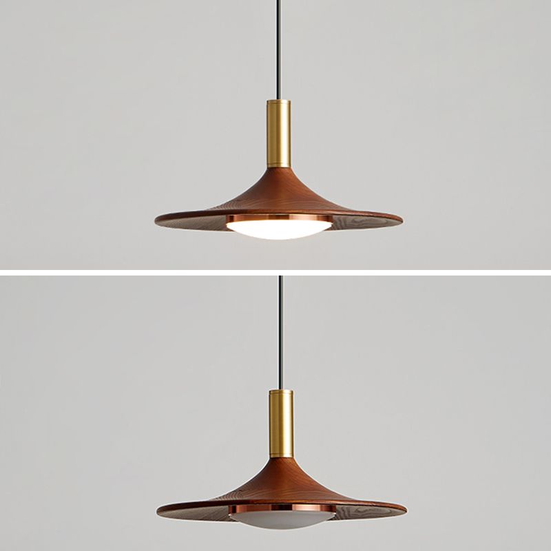 Rustieke kap houten hanglamp natuurlijke afwerking