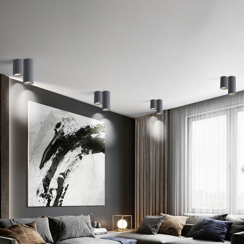 Lumière de plafond cylindrique LED Aurora à montage affleurant pour salon