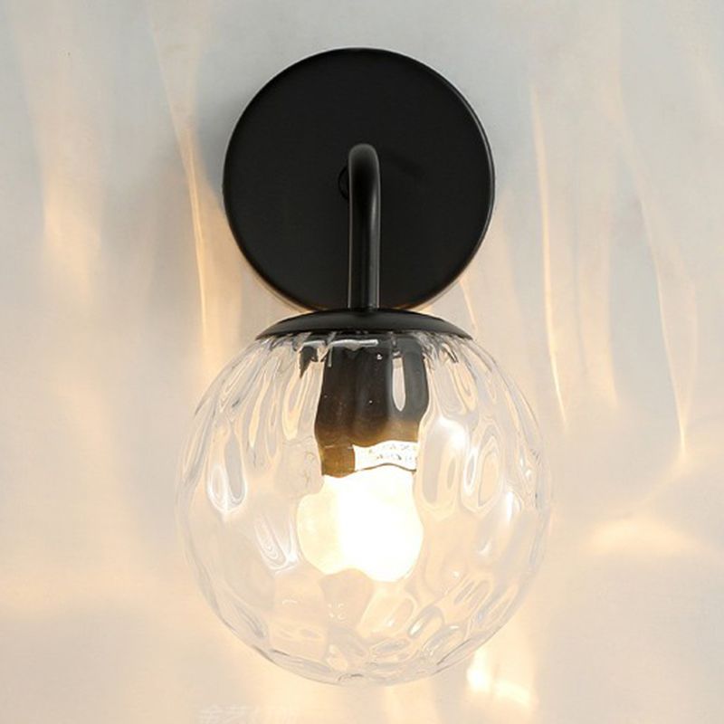 Applique murale vintage en verre bulle transparent pour commode