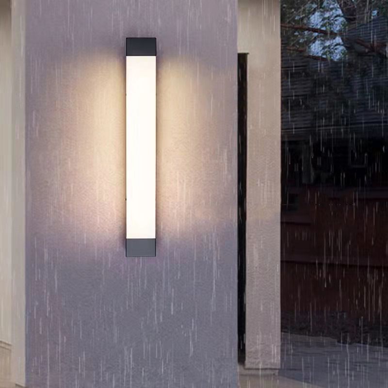 Applique murale extérieure linéaire minimaliste noire dimmable trois couleurs