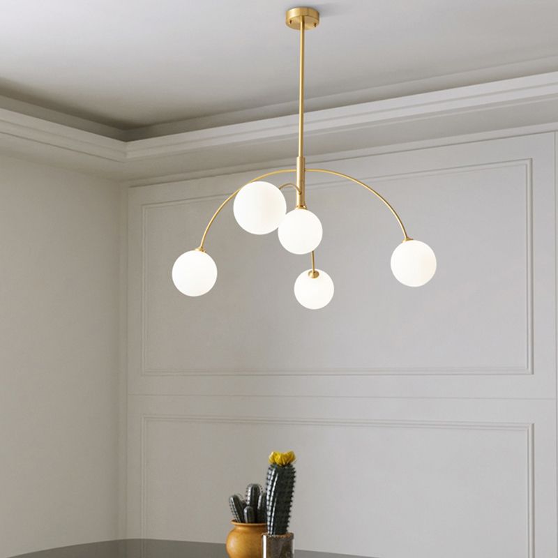 Lustre globe durable en métal et verre
