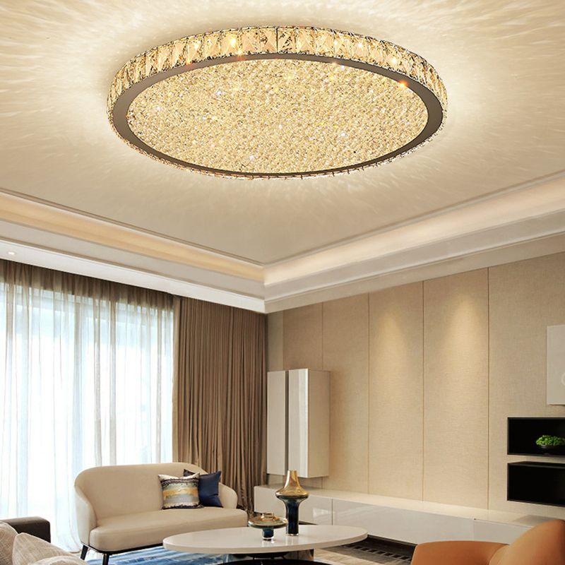 Kristall-Deckenleuchte mit achteckigem Schmuckstein in Gold- oder Silber-Finish
