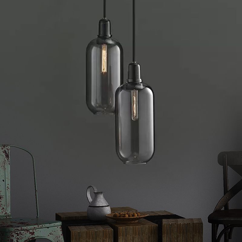 Zylinder-Hängeleuchte mit Marmor-Glas-Finish