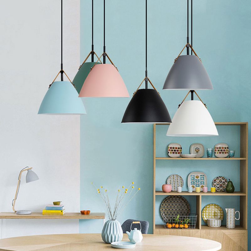Lustre en métal en forme de frisbee noir blanc dimmable