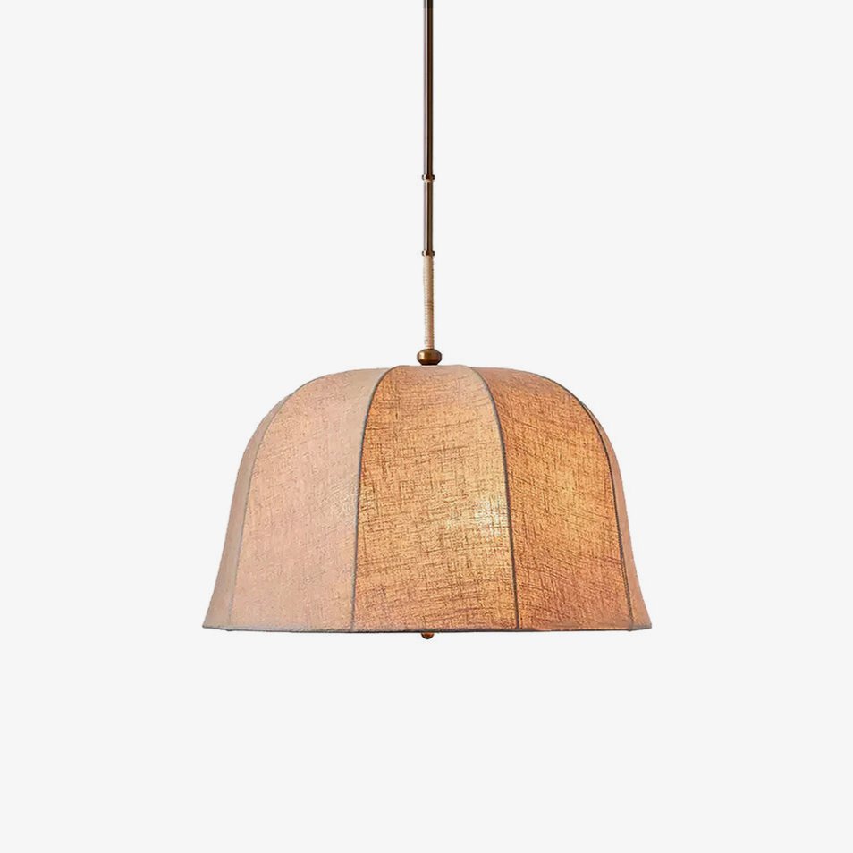 Lustre suspendu avec abat-jour en tissu en forme de cloche pour une lueur chaleureuse et cosy