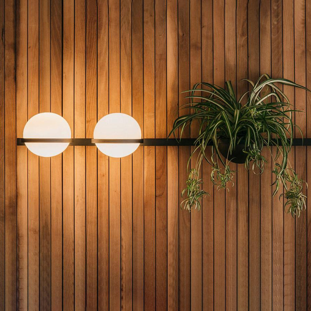 Applique murale extérieure solaire globe en métal IP65 avec jardinière noir et blanc