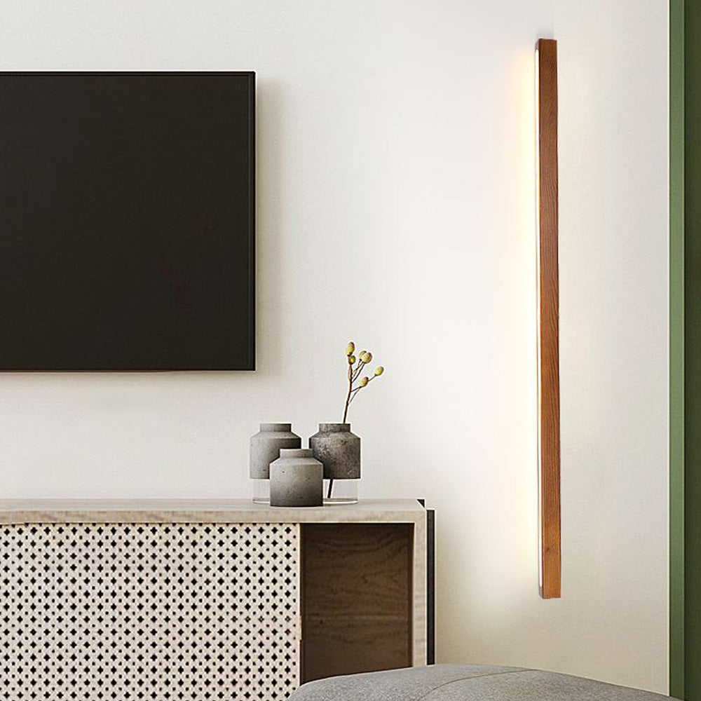 Natürliche Holz-Linearlampe für warme Atmosphäre