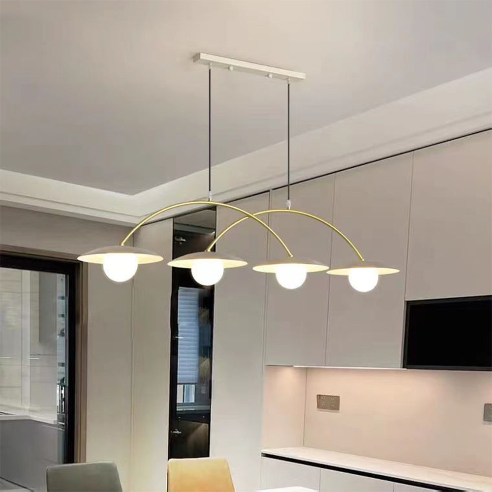 Elegante metalen cluster hanglamp met sfeerverlichting