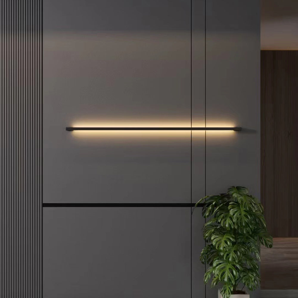 Applique murale LED noire fine, luminaire intérieur moderne linéaire