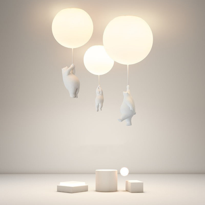 Plafonnier pour chambre d’enfant ours ballon avec lueur laiteuse