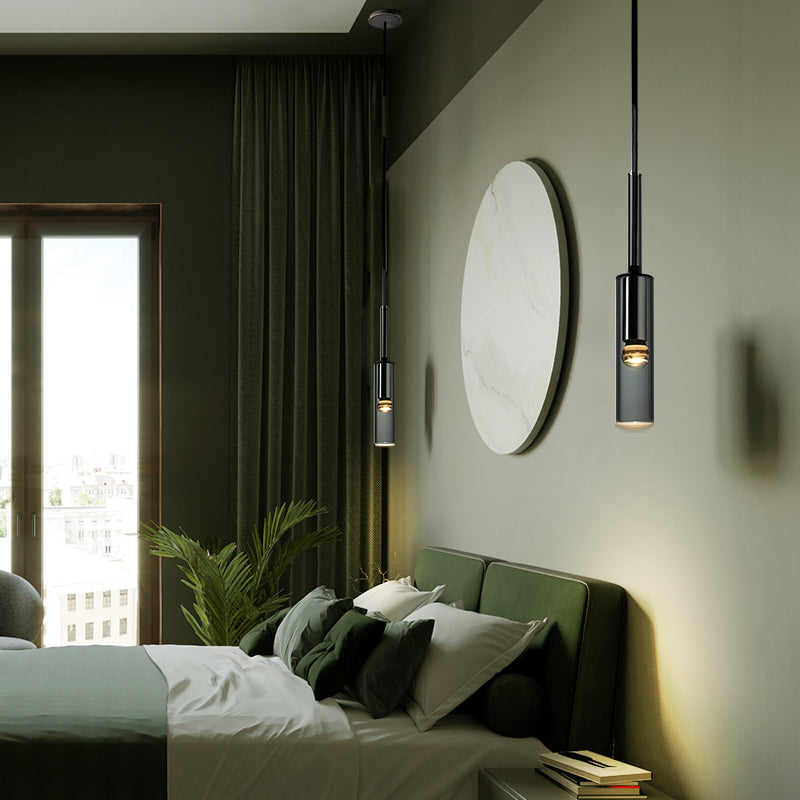 Applique murale suspension en verre noir premium avec lueur chaude
