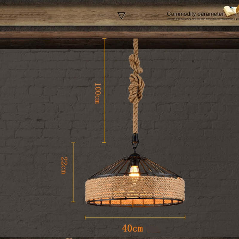 Suspension intemporelle industrielle en corde noire