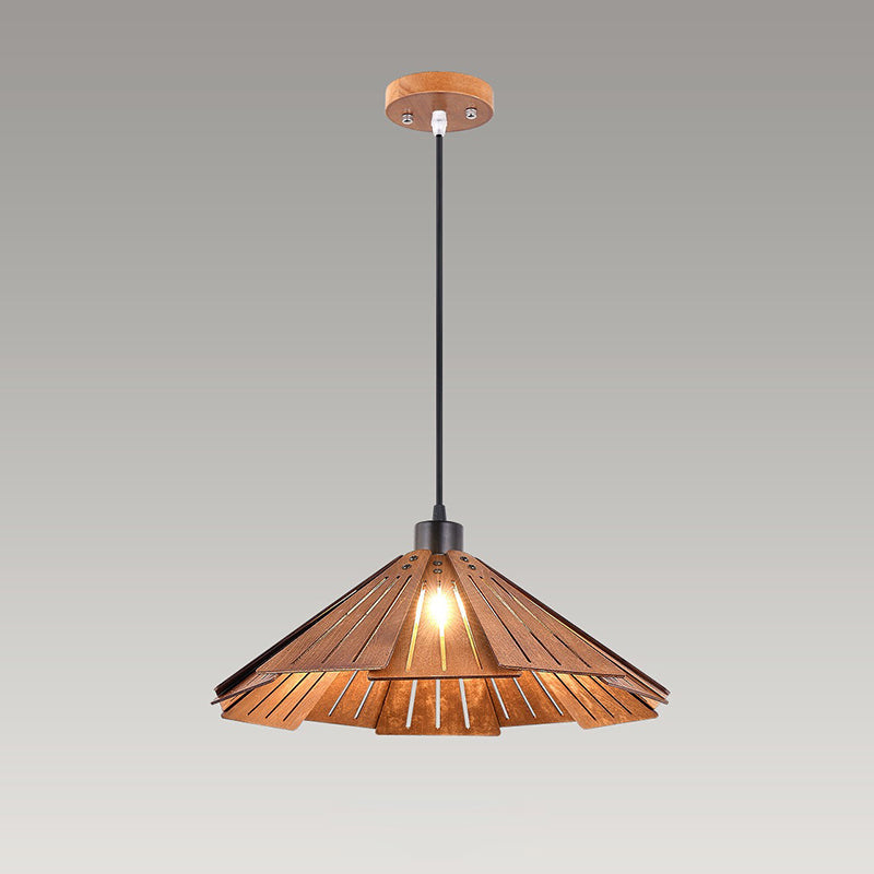 Suspension rétro en métal et bois, luminaire moderne