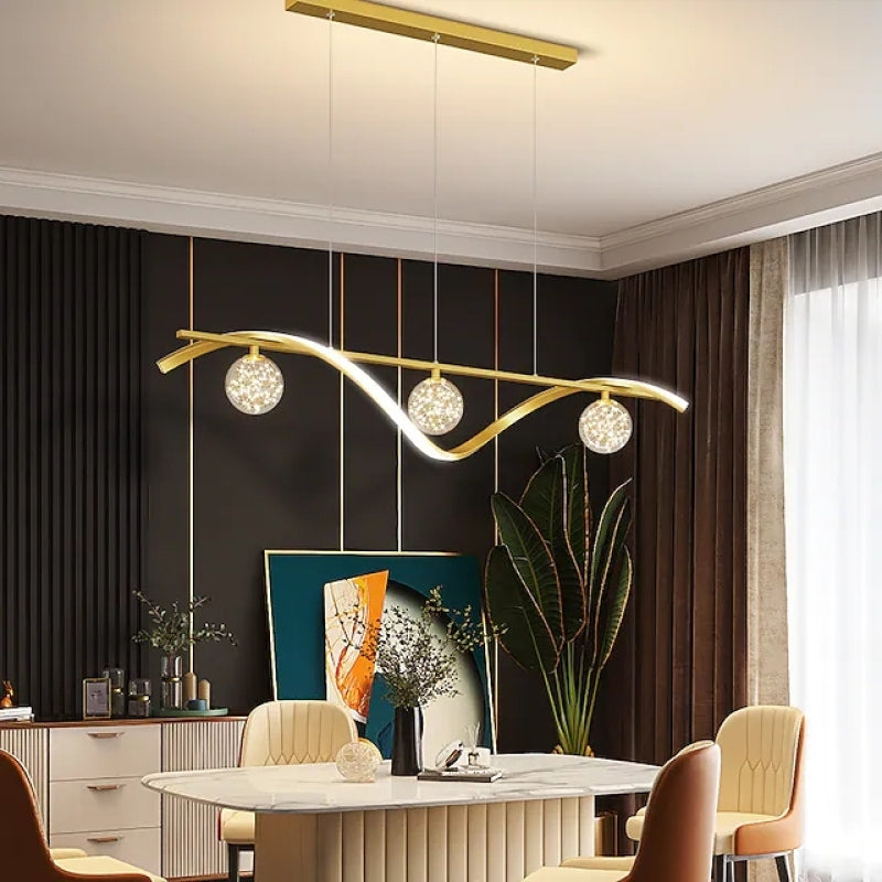 Gracieus Boogvormige Glazen Bollen Hanglamp