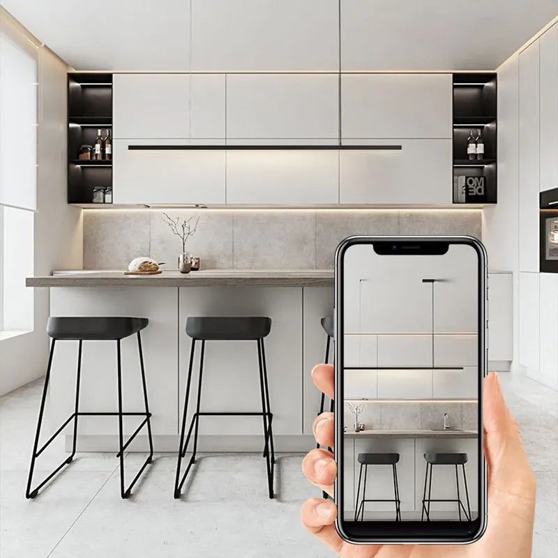 Schlanke minimalistische lineare Hängeleuchte für moderne Räume