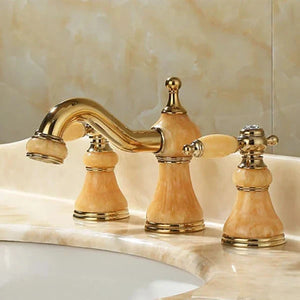 3 Hole Widespread Basin Mixer Double Handle Water Tap Basin Faucet-Basin Faucet-Index Bath