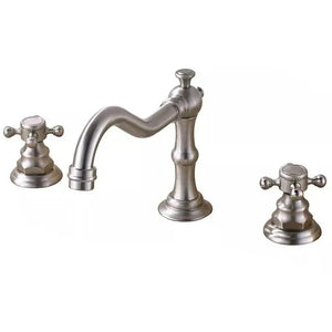 3 Holes Basin Faucet Deck Mount Tap Water Double Handles Basin Tap-Basin Faucet-Index Bath