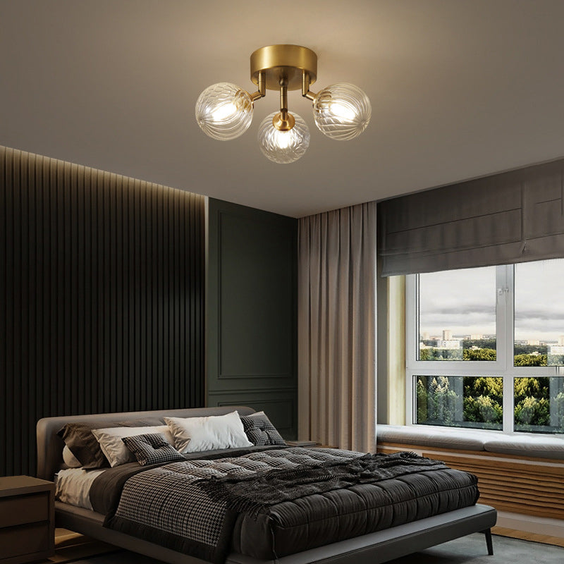 Lumière de plafond minimaliste en verre clair en forme de bulle pour salon