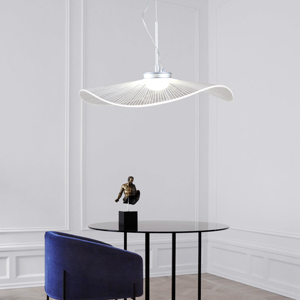 Lotusblad metalen hanglamp met witte afwerking