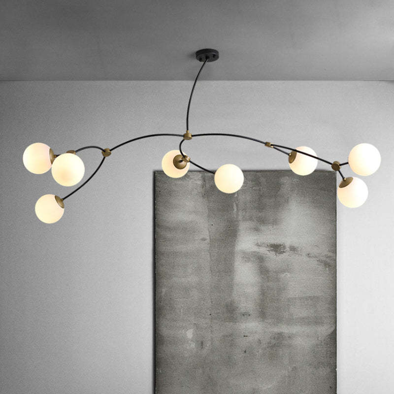 Lustre suspendu en verre minimaliste pour salon