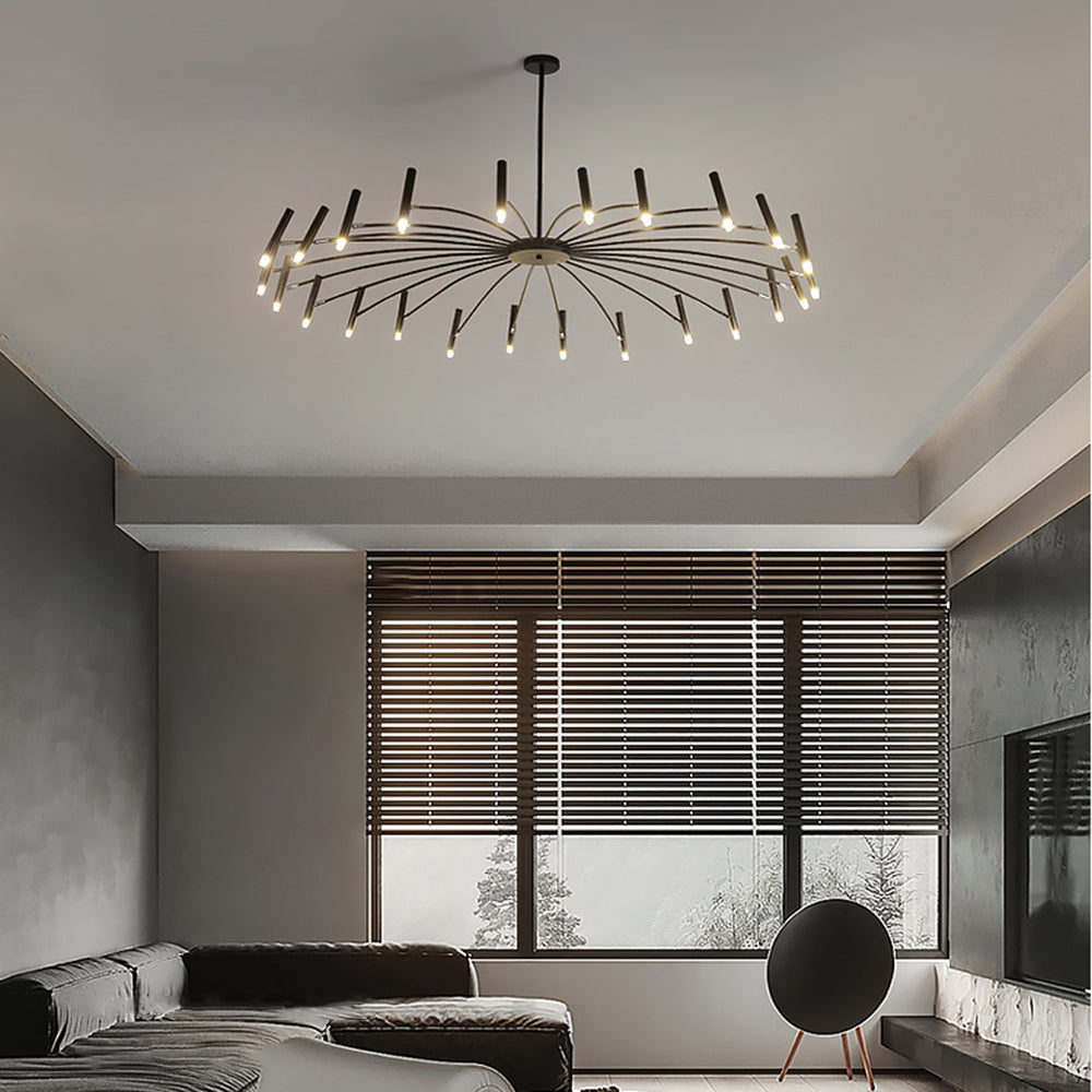 Lustre Linéaire Moderne en Métal pour Salon avec Multiples Têtes