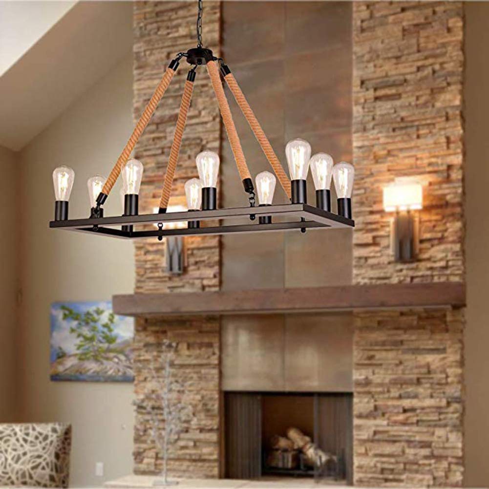 Suspension Industrielle Vintage LED Avec Accent Corde