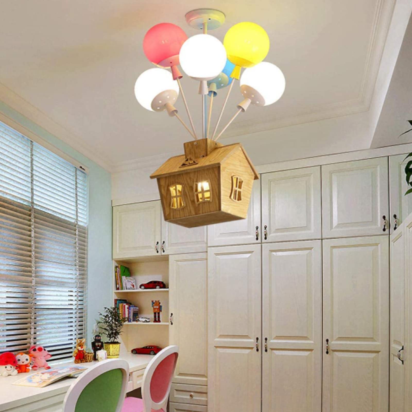 Plafonnier Aurora en bois et métal pour chambre d’enfant