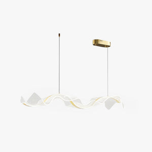 Yela Luminaires Suspensions Vague Moderne Métal/Acrylique Blanc/Doré Salon - Neutralighting