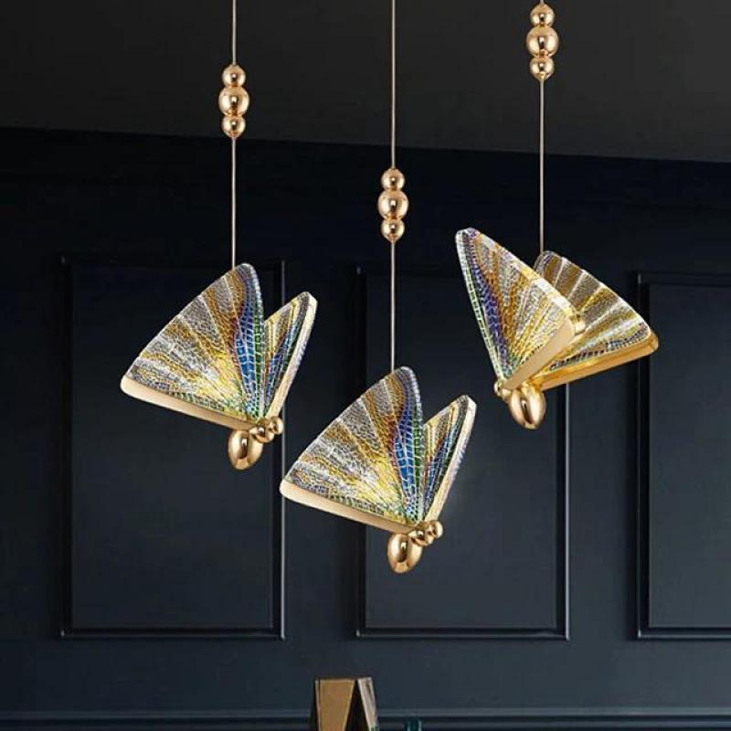 Suspension papillon Art déco pour éclairage d'ambiance
