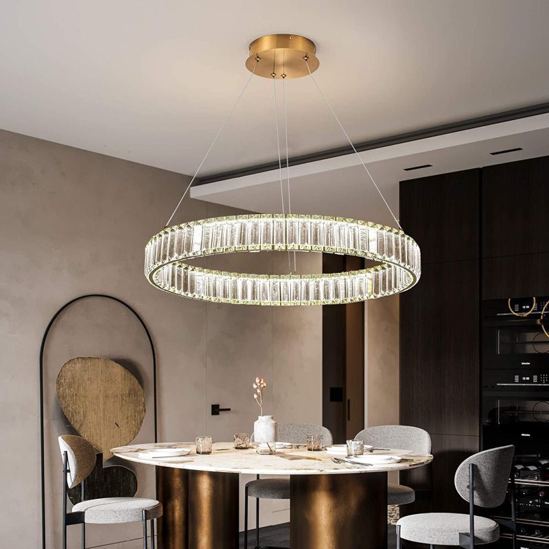 Round Crystal Pendant Light For Elegant Ambience