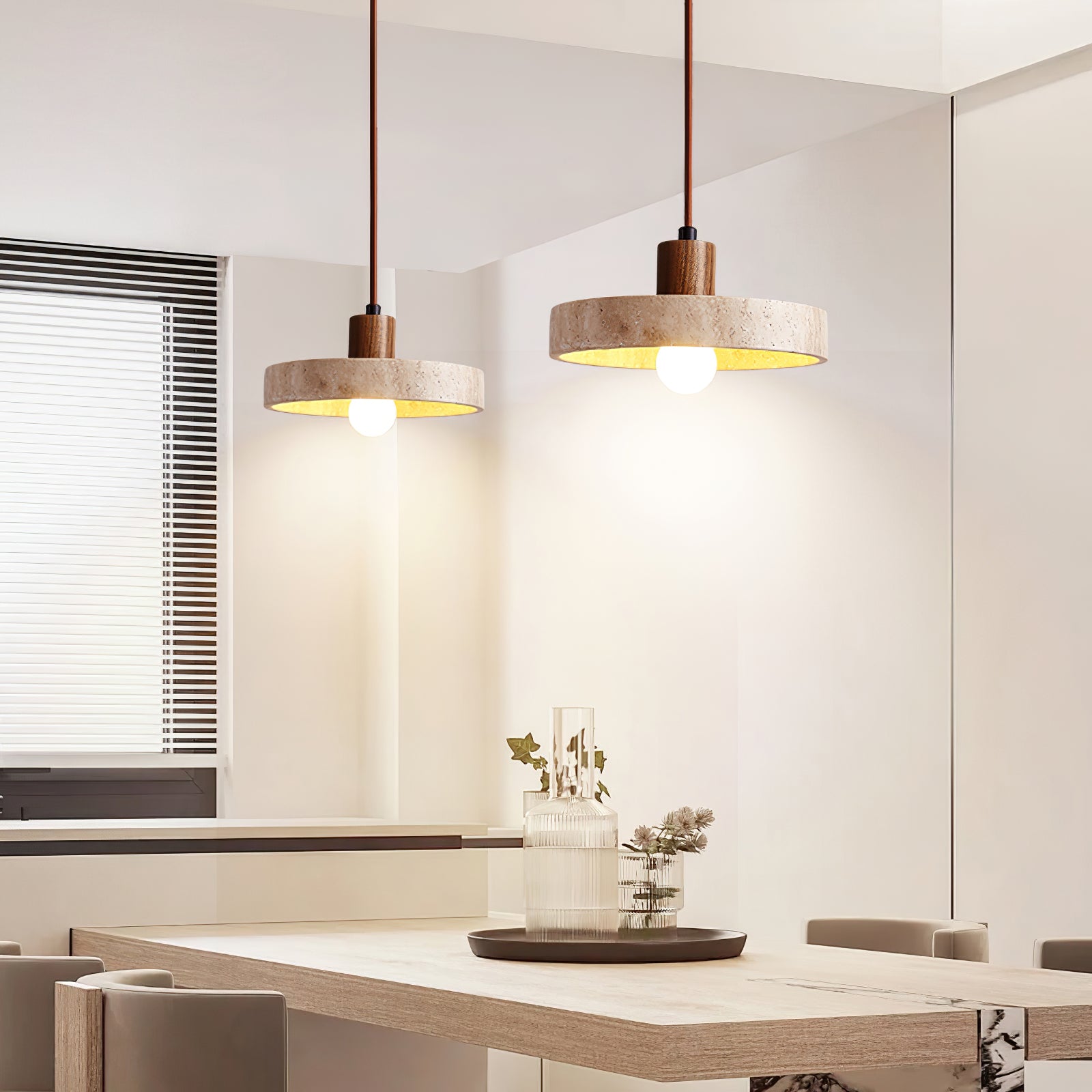 Suspension en Travertin pour Ambiance Chaleureuse