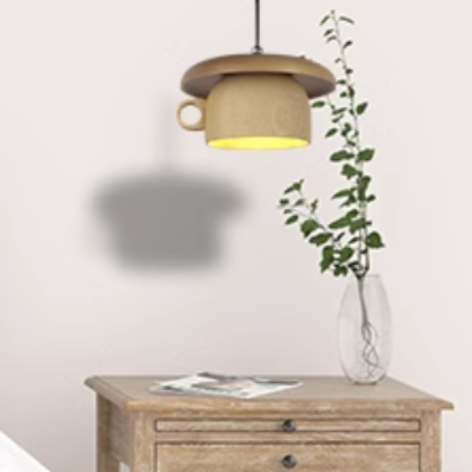 Suspension en bois vintage pour une ambiance chaleureuse dans la chambre