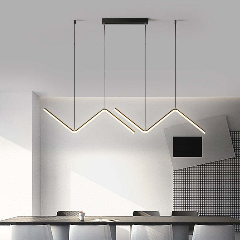 Elegante dubbele hanglamp in zwart en goud